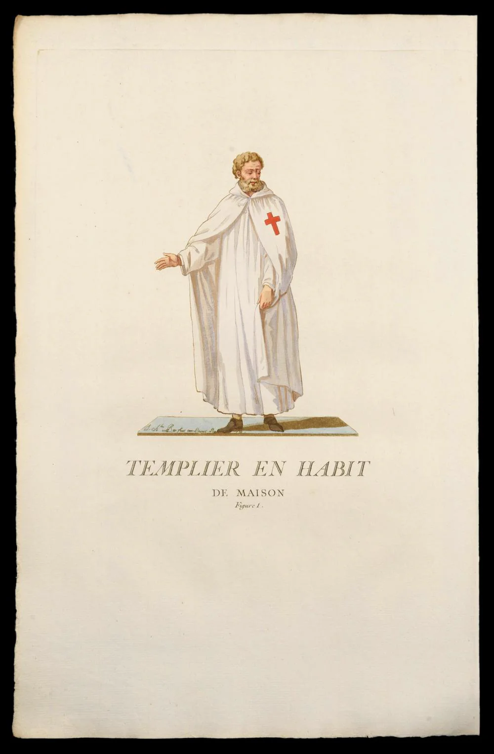 TEMPLIER EN HABIT DE MAISON – gravure originale du XVIIIe siècle