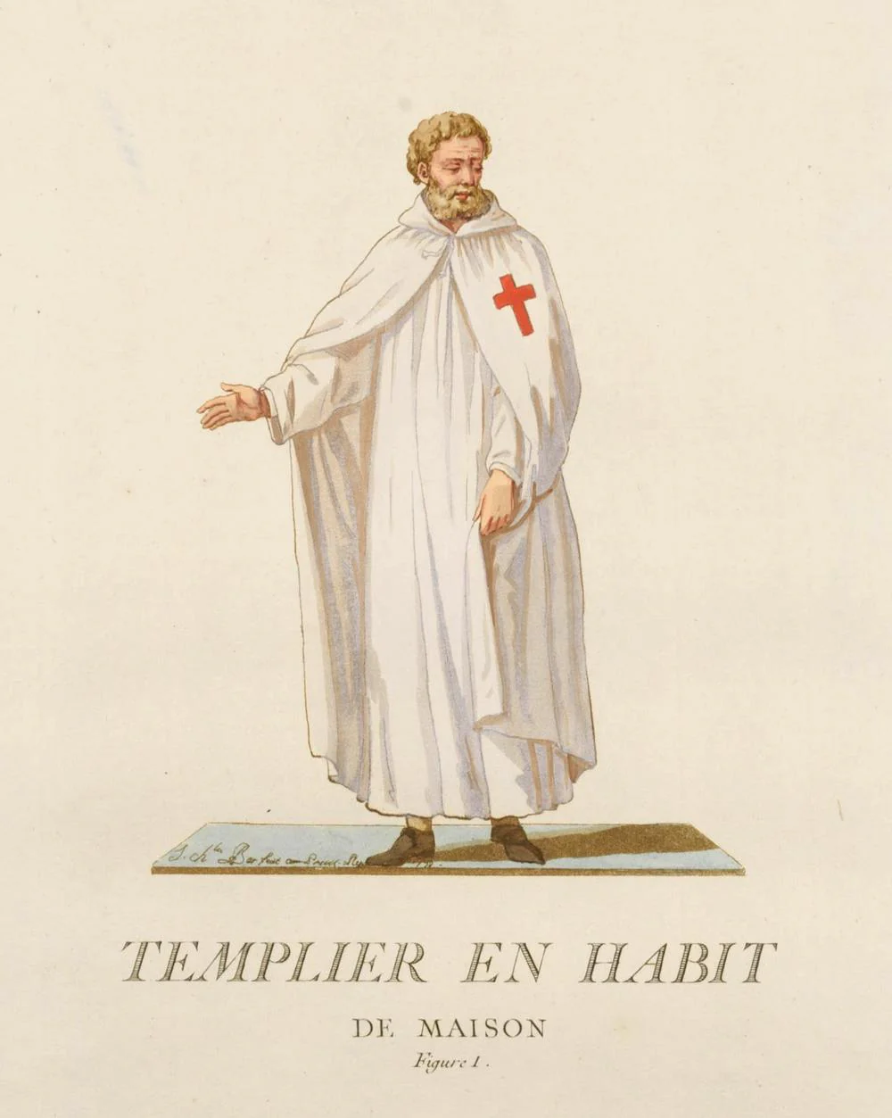 TEMPLIER EN HABIT DE MAISON – gravure originale du XVIIIe siècle - Image 2