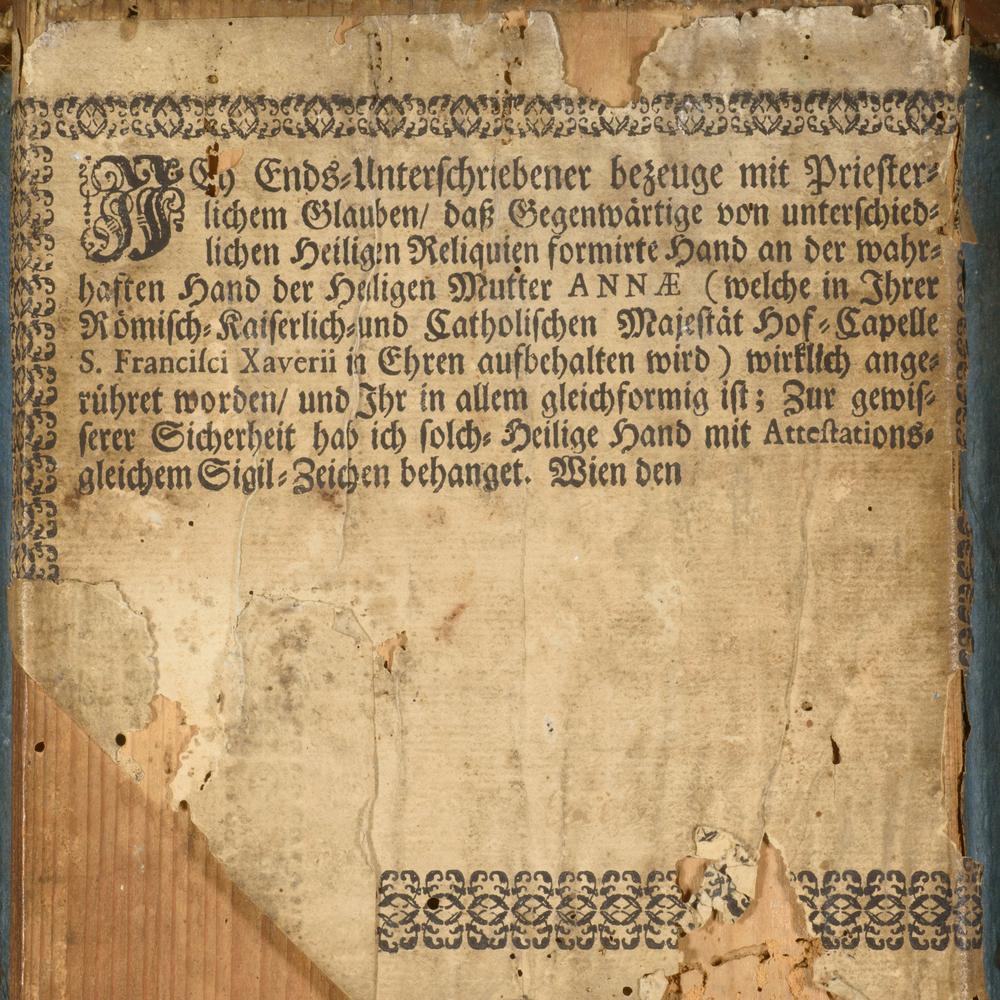 RELIQUAIRE DE LA MAIN DE SAINTE ANNE, VIENNE, XVIIIe SIÈCLE - Image 3